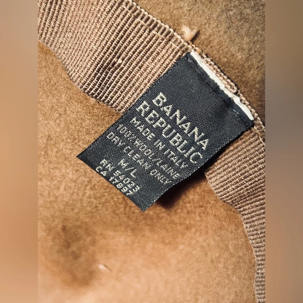 Vintage Banana Republic Italian Wool Safari Fedora Hat Camel Size M/L Travel - Picture 2 of 9